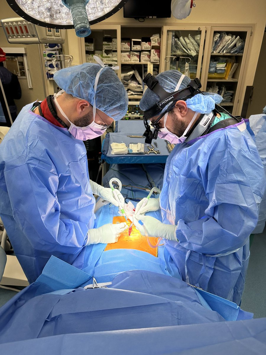 Our PGY-3 <a href="/SausonSoldozy/">Sauson Soldozy, MD</a> is guiding our intern <a href="/EladMashiach/">Elad Mashiach MD</a> through an exposure for L5-S1 TLIF.  Early OR time is a core value of our residency program