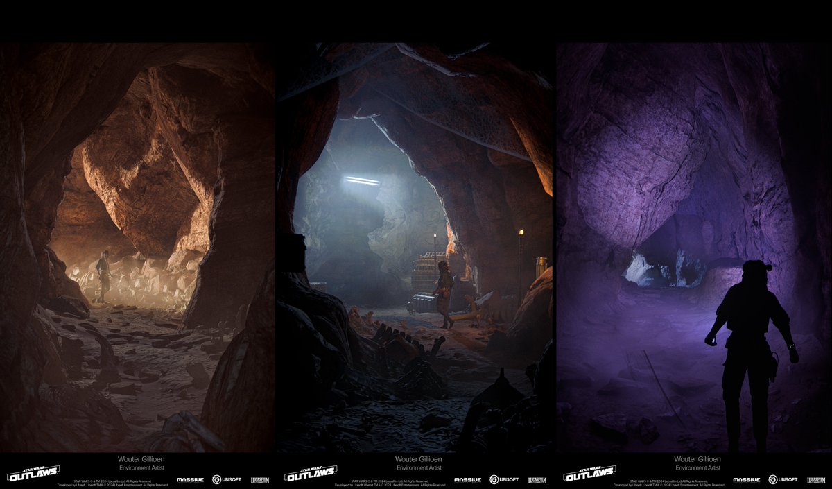 One of my main responsibilities on #StarWarsOutlaws next to Level Art was making a procedural workflow to create caves for the entire project! One of the locations that uses this was the pirate cave on Tatooine!

More here: artstation.com/woutergillioen
#Houdini #Gamedev #StarWars