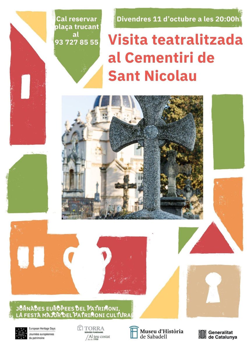 Aquest divendres 11 d’octubre participem a la visita teatralitzada del Cementiri de Sabadell en el marc de les Jornades Europees de Patrimoni