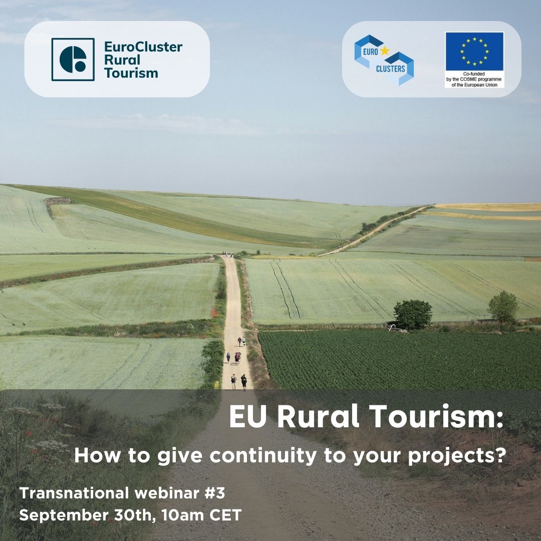 eu_rural's tweet photo. How can you give continuity to your #RuralTourism project?
At our last #EURuralTourism community webinar we spoke about: 
🎯 The importance of networking for SMEs
⚒️ Toolkit and resources available on our website 
Learn all about it: https://t.co/s9zoD9Zceb
#ECCP https://t.co/em4nhDOUIx