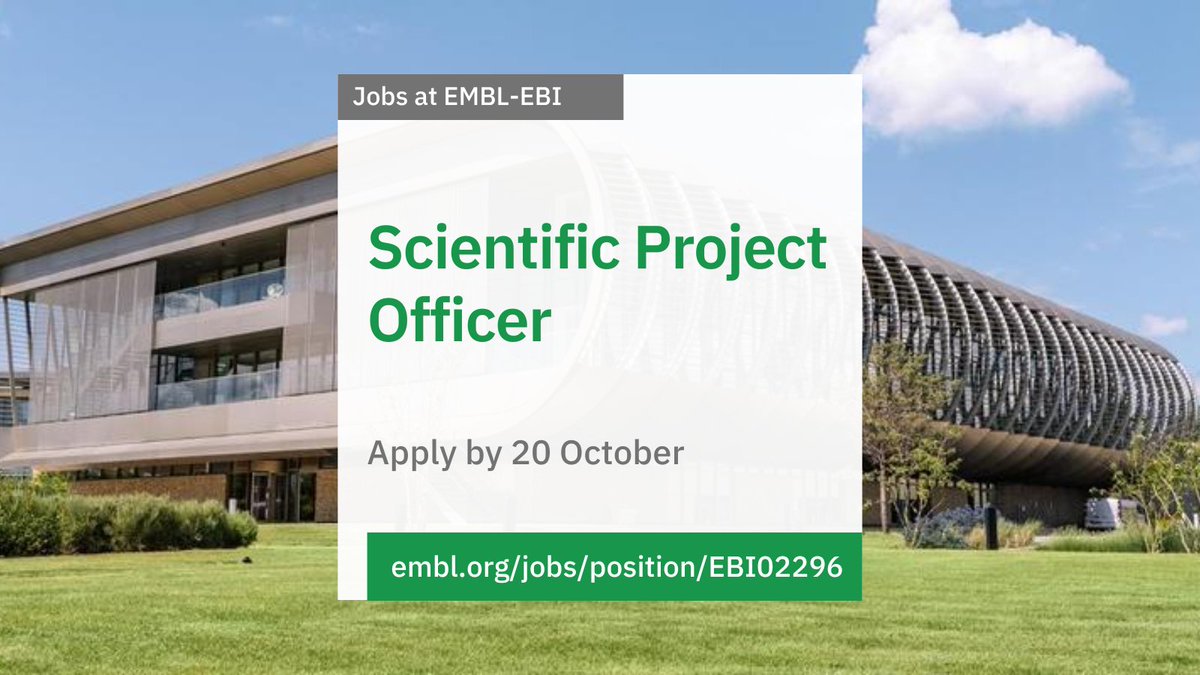 EBItraining's tweet photo. Interested in joining our team to help develop and deliver training, especially on our grant-funded projects? We are accepting applications for a Scientific Project Officer until 20 October: https://t.co/smeIVDaCtY
#WeAreHiring #JobAlert #ScienceJob https://t.co/U5eYCfLfHb