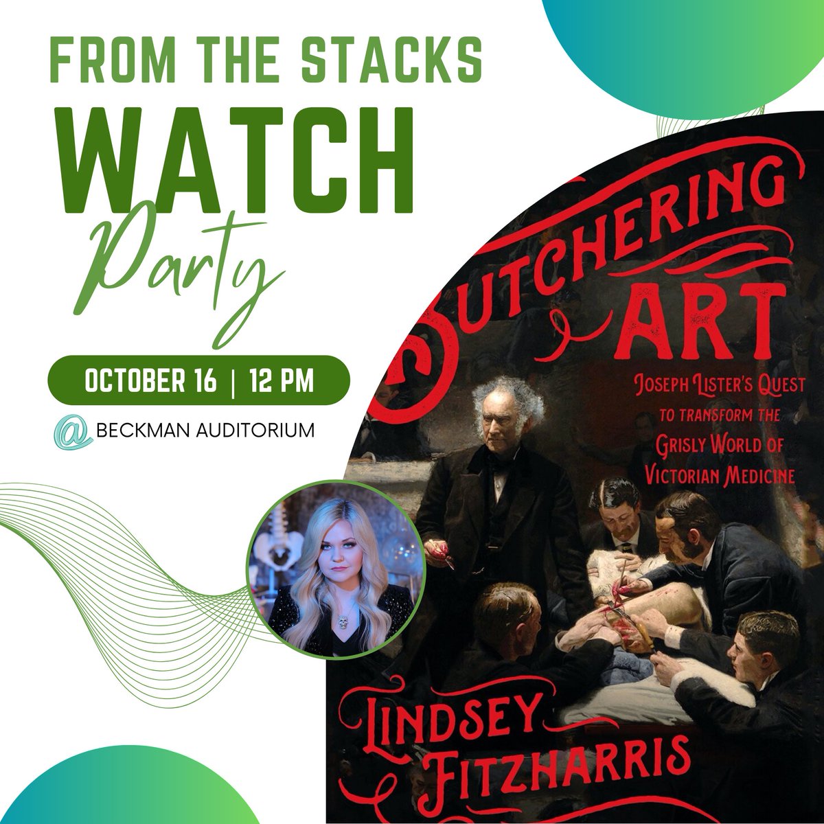 iwuhistory's tweet photo. Join us for a webinar sponsored by Alumni Engagement, featuring our alumna @DrLindseyFitz, who will share insights into the shocking world of nineteenth-century surgery and its transformation from her book, The Butchering Art! https://t.co/ulSyNW2SKz