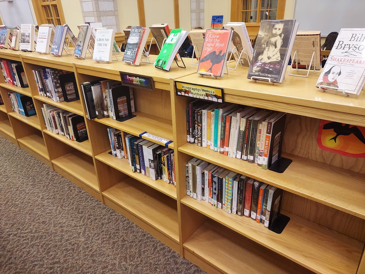 Next up in our reorganization series! For ease of access, biographies and memoirs have been combined into our nonfiction section. This relocated biography collection features colorful new signage highlighting each subcategory. Check out a biography today!