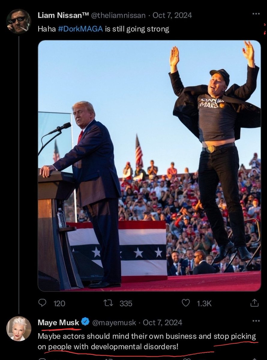 LIBERALAF4EVER's tweet photo. @StrictlyChristo Those faulty genes or as his mother said...
#DorkMusk https://t.co/FCjbcGPqdt