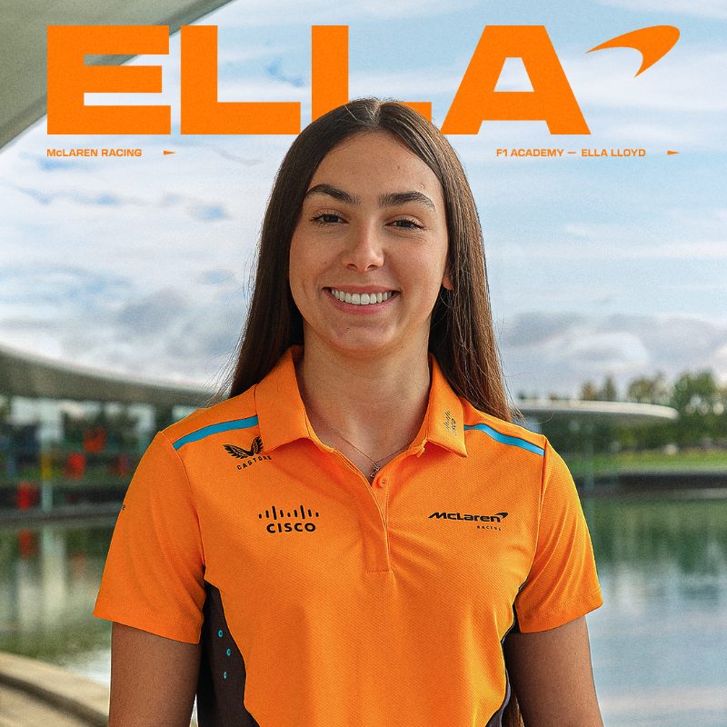 McLarenF1's tweet photo. Welcome to the papaya family, @Ella_Lloyd05! 🧡

The 19-year-old joins the McLaren Driver Development programme ahead of her debut as the team's 2025 F1 Academy driver with Rodin Motorsport. 🙌