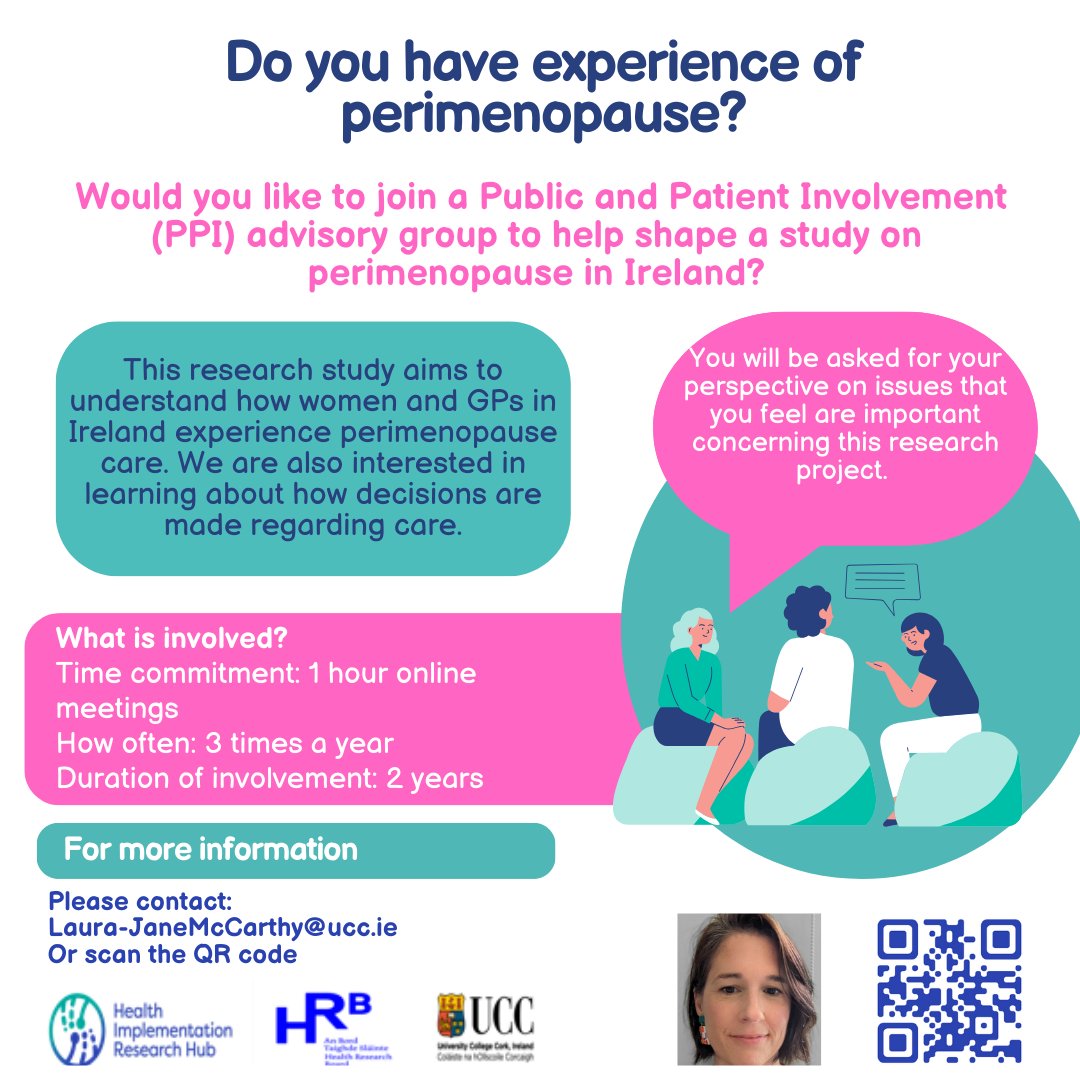 As part of my PhD research, I am looking to form a Patient and Public (PPI) group to inform my research. I am eager to hear your thoughts and opinions about this research project and how I can ensure it is relevant and beneficial to women in Ireland.