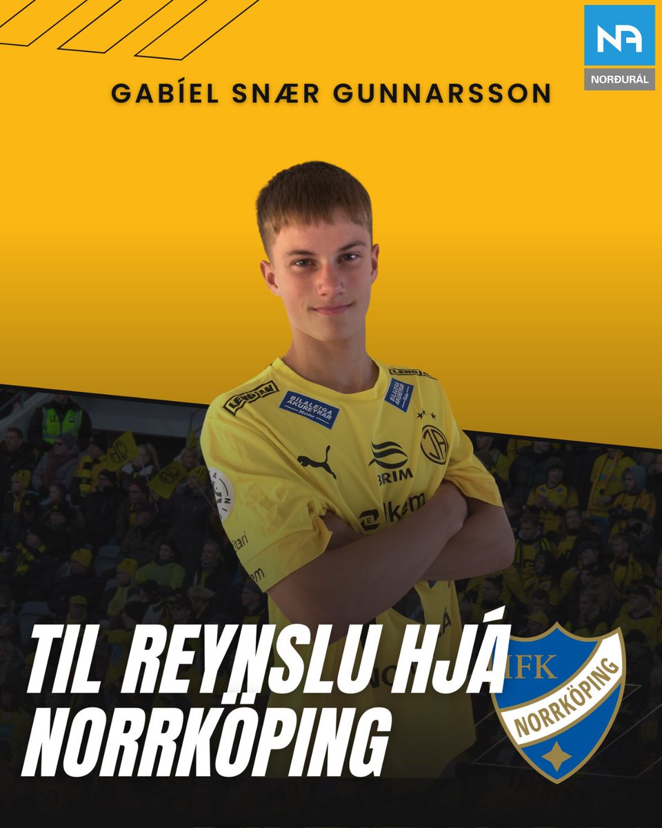 Sóknarmaðurinn Gabríel Snær Gunnarsson er farinn til reynslu hjá Sænska félaginu Norrköping 👌

Gabríel (2008) er mjög efnilegur sóknarmaður sem hefur verið að spila í 2. flokki í sumar þrátt fyrir að vera enn á 3. flokks aldri. Þar hefur hann staðið sig gríðarlega vel, það vel