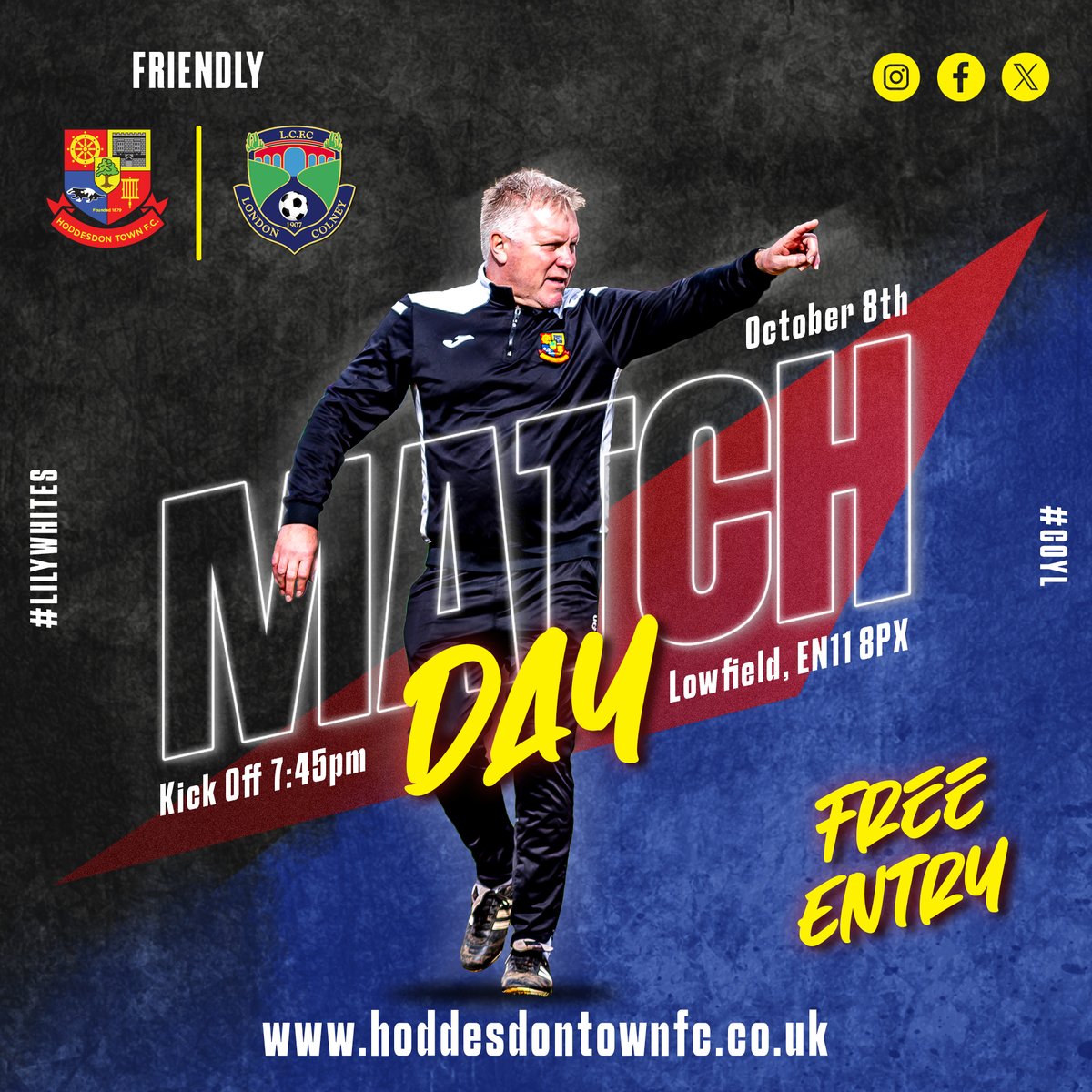 HoddesdonTownFC's tweet photo. WE ARE BACK........  Kick Off 7:45pm

It maybe just a friendly tonight but we know the fans have been waiting to see the first team back in action at the Lowfield again!  

It has also been great to see @HTYouthFC teams playing at the Lowfield on Sundays too. https://t.co/pqczcBk5vr