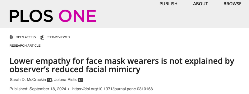 Why does mask-wearing reduce our ability to empathize? Postdoc Sarah McCrackin and Prof. Jelena Ristic explored this question and found that participants struggled to share emotions with masked faces, but this wasn’t solely due to reduced ability to mimic facial expressions.