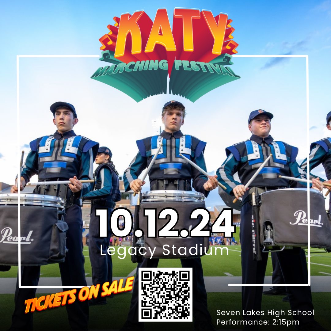 Katy Marching Festival (@katymarching) on Twitter photo Tickets now on sale for the #katymarchingfestival on October 12, 2024 featuring some of the top bands in the area. @fineartskatyisd #katyisdfinearts #highschoolmarchingband #sevenlakesband <a href="/sevenlakesband/">Seven Lakes Band</a> π· <a href="/pacomontoya/">Paco Montoya</a>
vancoevents.com/us/events/landβ¦ Tickets now on sale for the #katymarchingfestival on October 12, 2024 featuring some of the top bands in the area. @fineartskatyisd #katyisdfinearts #highschoolmarchingband #sevenlakesband <a href="/sevenlakesband/">Seven Lakes Band</a> π· <a href="/pacomontoya/">Paco Montoya</a>
vancoevents.com/us/events/landβ¦