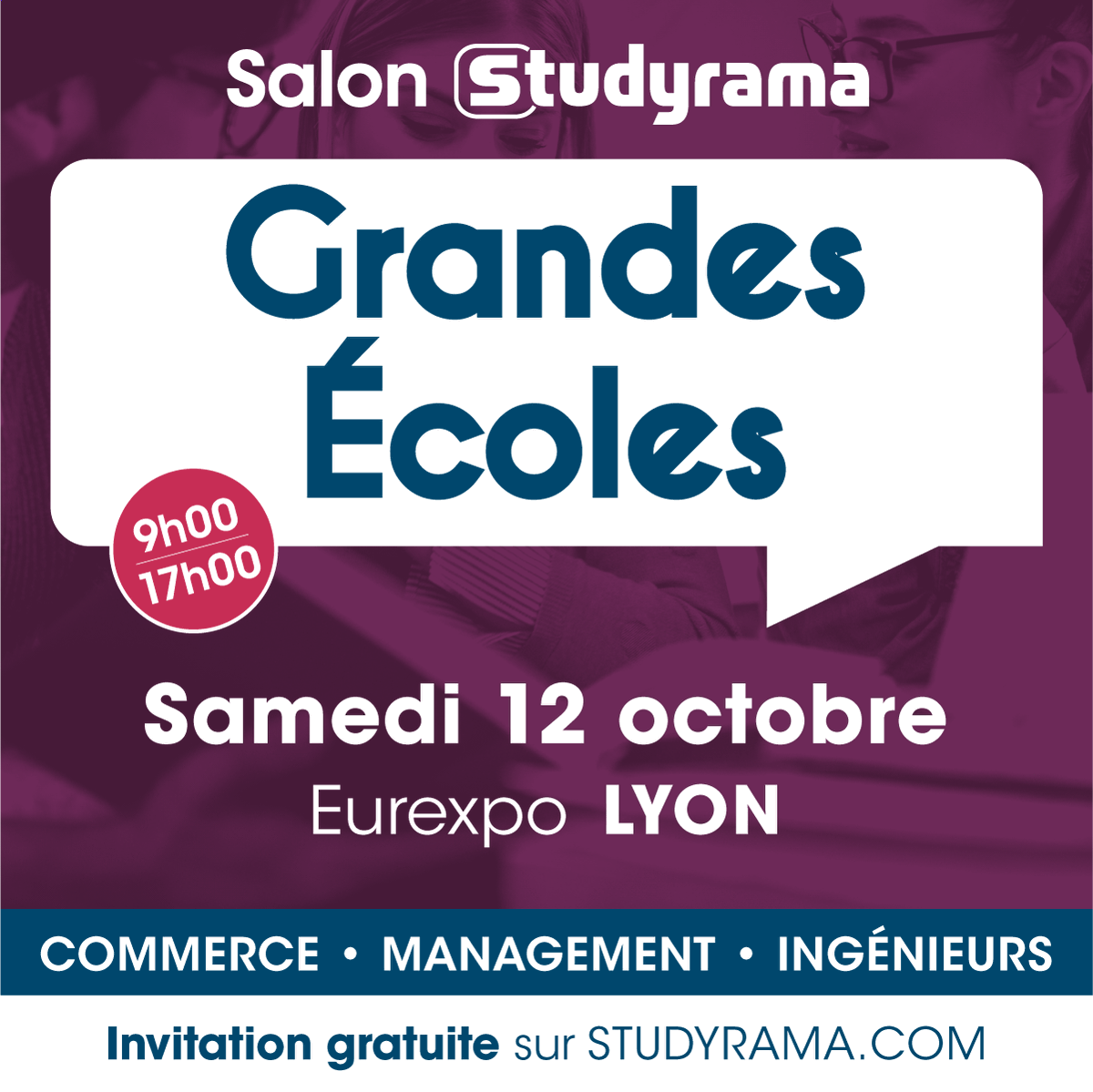 CPE Lyon sera présente au salon de <a href="/studyrama/">Studyrama</a> à Lyon ce week-end, sur le stand 141/142 ! 👨‍🔬

Pour infos : 
🗓 Le Samedi 12 octobre 
🕐 De 9H- 17H
📍 Eurexpo, Boulevard de l’Europe, 69680  Chassieu, sur le stand 141/142 ! 

Inscrivez-vous gratuitement 👉 studyrama.com/salons/salon-s…