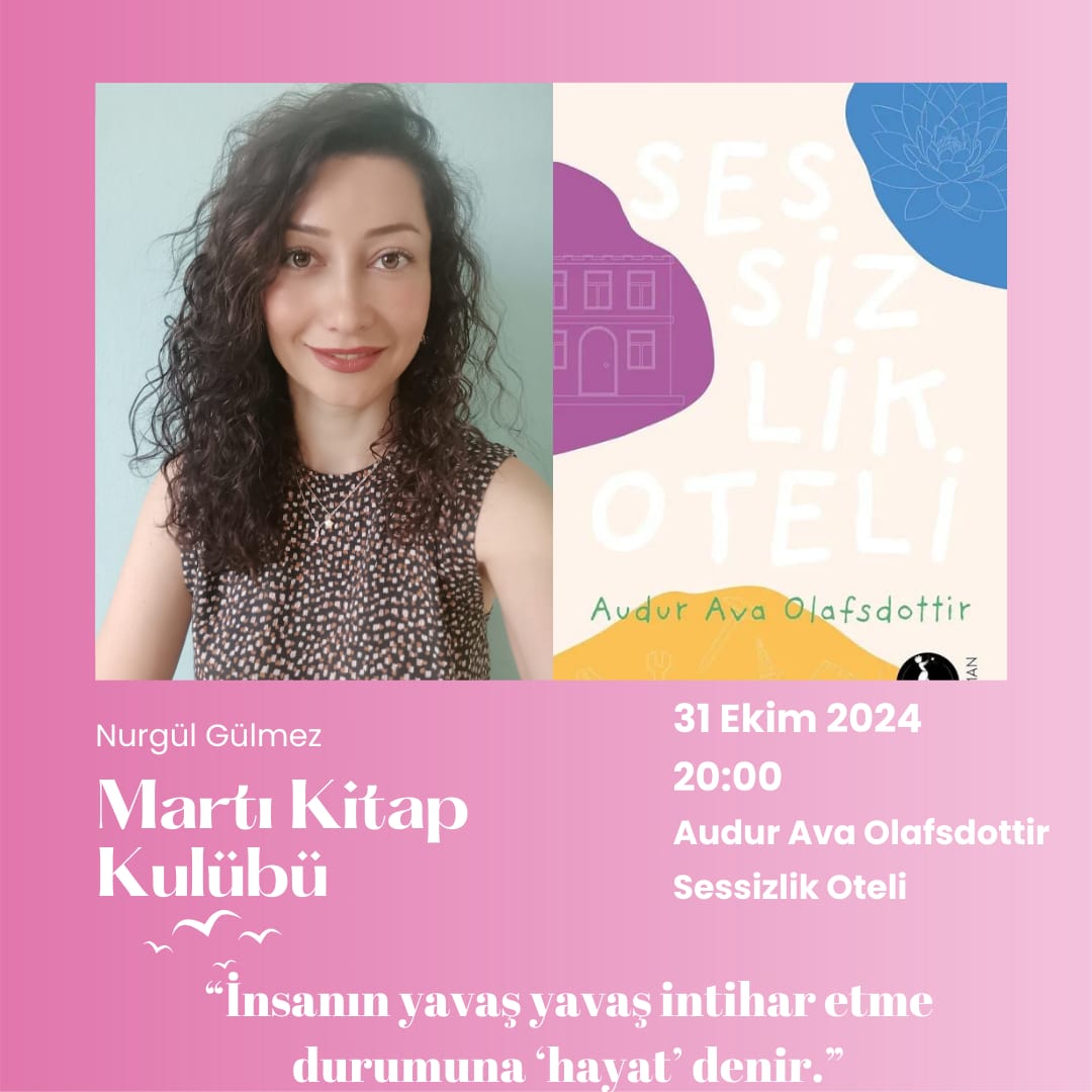 Ekim ayı kitabımız Sessizlik Oteli. Keyifli okumalar🎈
“Şu dünyada kadınlara nasıl davranıldığına bakınca insan erkekliğinden utanıyor.”

gatherin.life/place/atolye-m…