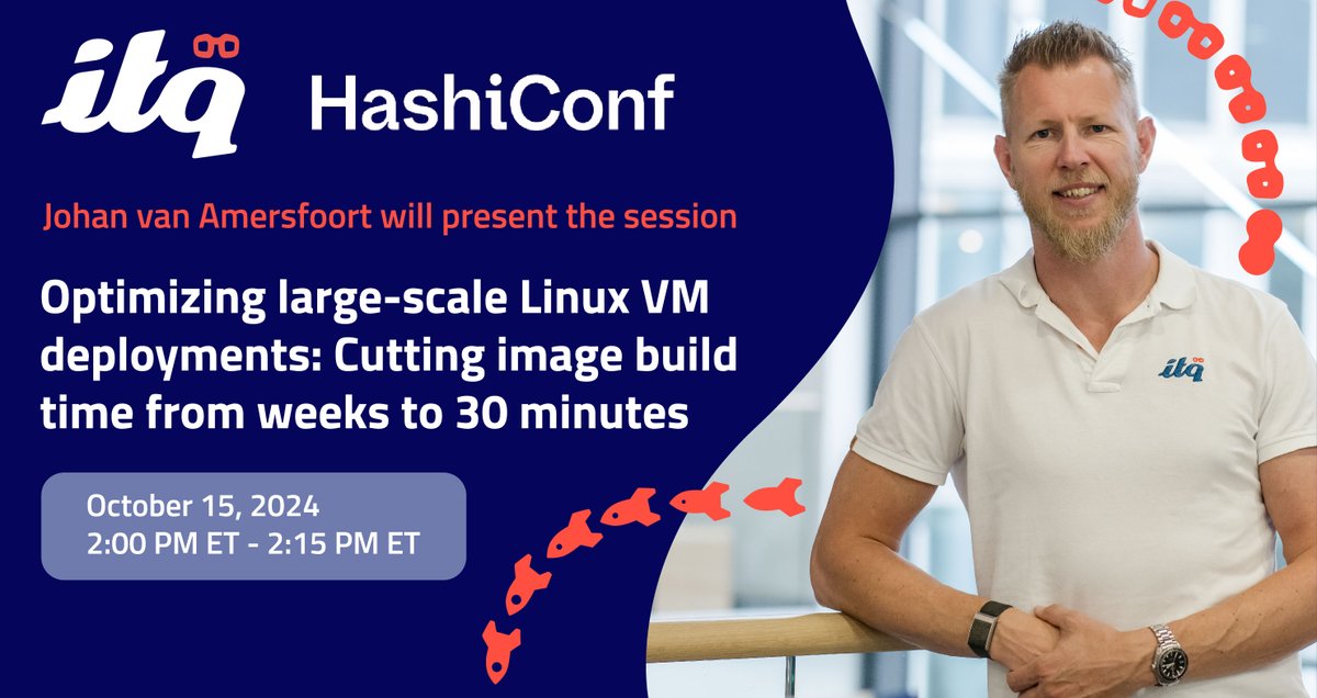 ITQ (@itq) on Twitter photo Scaling Linux VM builds for 16K developers? Learn from <a href="/vhojan/">Johan van Amersfoort</a> how we reduced image build time from weeks to 30 mins at #HashiConf Boston! Don’t miss out! More info: hashicorp.com/conferences/ha…
#hashicorp #linux #VM #RHEL Scaling Linux VM builds for 16K developers? Learn from <a href="/vhojan/">Johan van Amersfoort</a> how we reduced image build time from weeks to 30 mins at #HashiConf Boston! Don’t miss out! More info: hashicorp.com/conferences/ha…
#hashicorp #linux #VM #RHEL