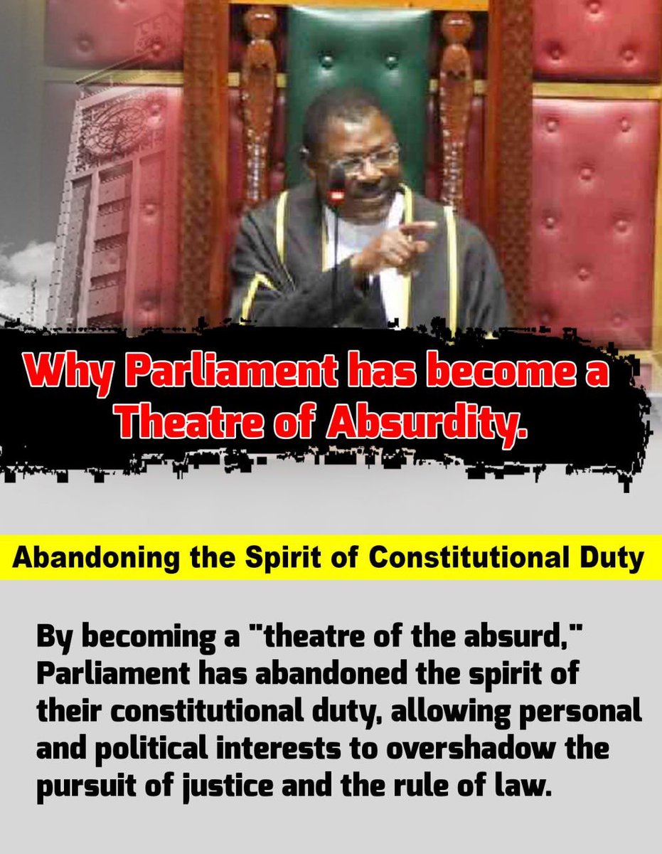 Jamba_Mlima's tweet photo. The parliament has totally abandoned the spirit of their constitutional duty. 

#IStandWithRigathi
#JusticeForRiggyG
#LeaveRigathiAlone
#RigathiNiWetu https://t.co/oKI2Xvbi29