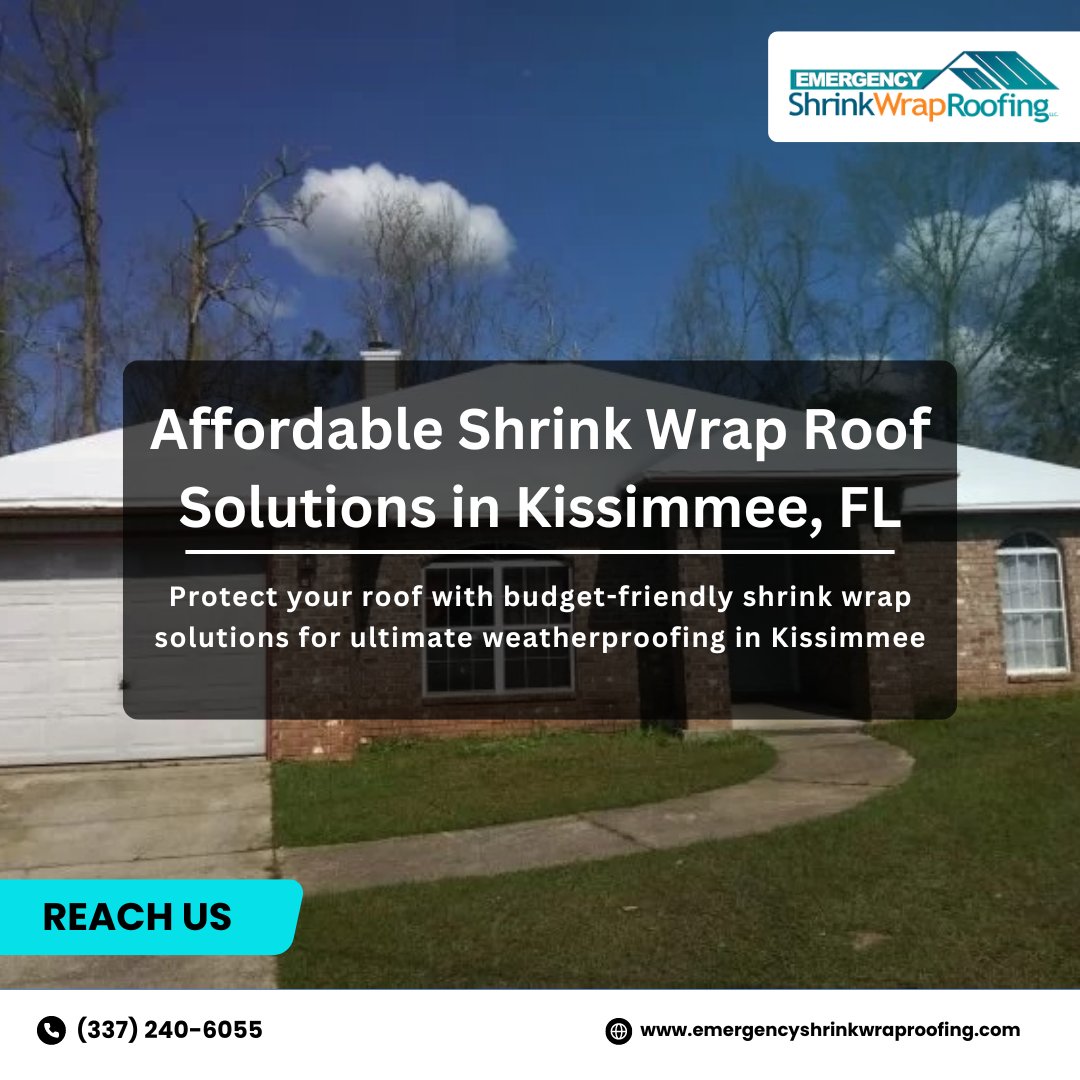 shrinkwraproof's tweet photo. Looking for Affordable Shrink Wrap Roof Solutions in Kissimmee, FL? Look no further than our Emergency Shrink Wrap Roofing. Our experienced team specializes in providing quick and effective shrink wrap solutions to secure your roof in times of need. 

#ShrinkWrapRoof #KissimmeeFL https://t.co/naCQE6HpKr