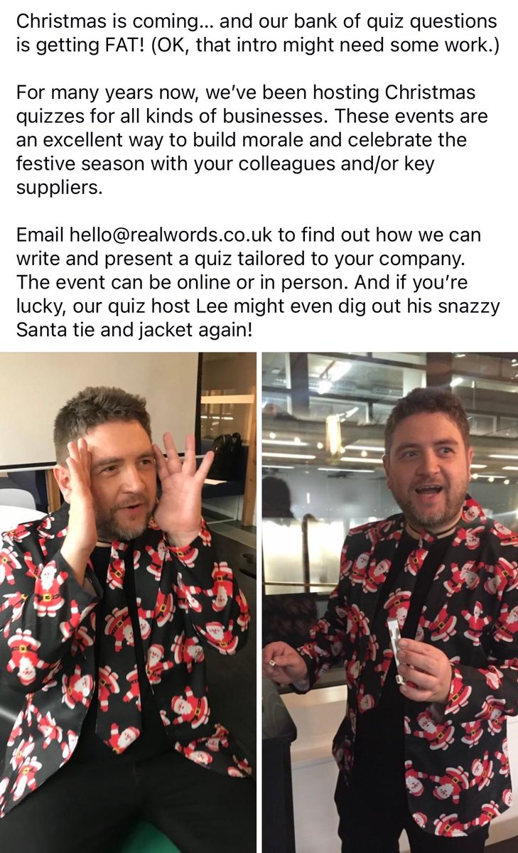 RealwordsUK's tweet image. Christmas quiz bookings now open! #AllIWantForChristmasIsAClue