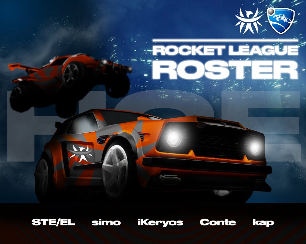 We’re excited to officially introduce our Rocket League team 🚗⚽️ Meet the Roster ready to dominate the Arena:

🟠 STE/EL
⚫ <a href="/simoovara/">simoovara</a> 
🟠 <a href="/iKeryos/">iKeryos.</a> 
⚫ Conte
🟠 <a href="/kaprll/">kap</a> 

🚀GO HGE🚀