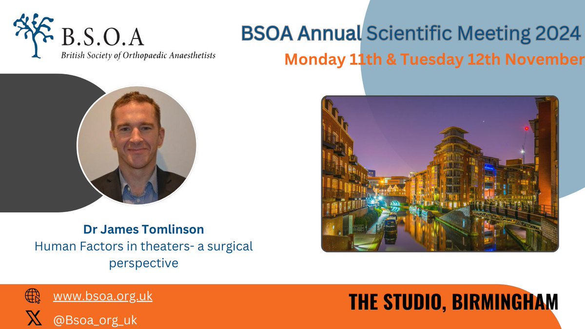 SPEAKER SPOTLIGHT💡Dr James Tomlinson will be joining us at BSOA Annual Scientific Meeting 2024 in Birmingham this November. 

Register now to catch his talk:  emdevents.eventsair.com/bsoa-2024/regpg 

#BSOA2024 #ASM