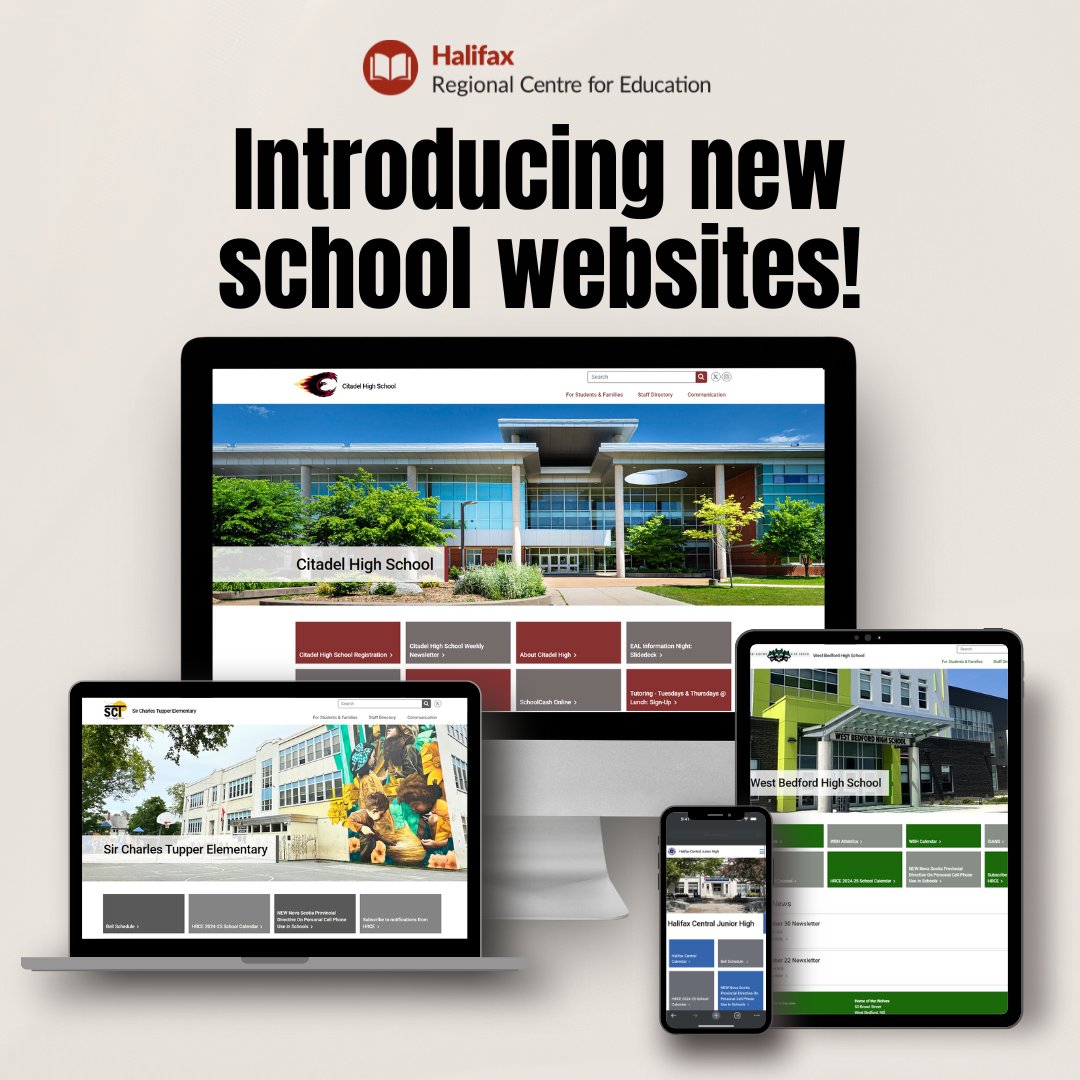HRCE's 137 school websites got a facelift! Be sure to check out your school's new site - featuring important information for families in an accessible format!