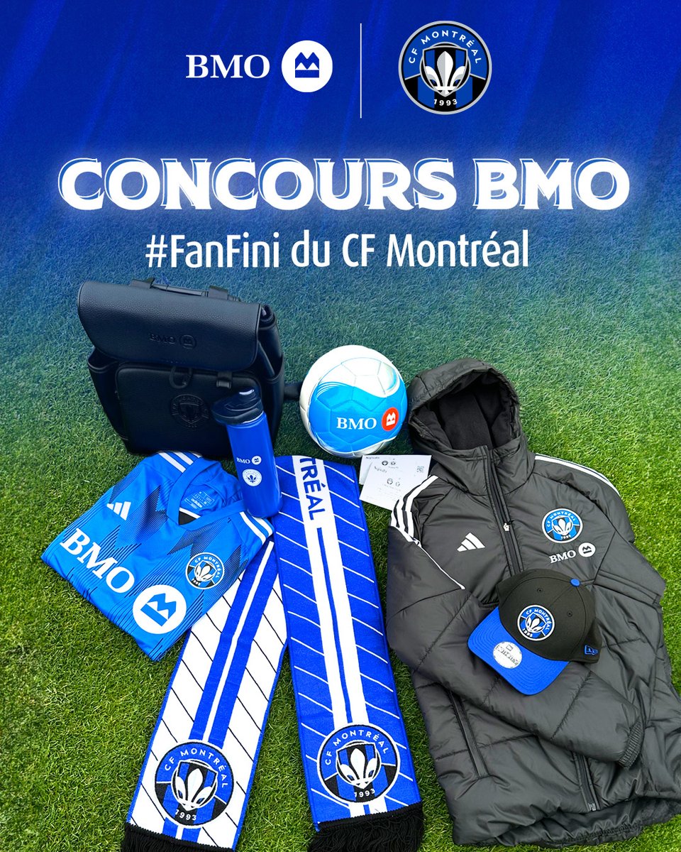 CF Montréal (@cfmontreal) on Twitter photo BMO redonne en grand !! 
Gagne ton ensemble de rêve BMO #FanFini du CF Montréal et vie une expérience hors du commun 🙌
Tu cours la chance de gagner plusieurs cadeaux : un manteau BMO, un maillot du CF Montréal, un sac buggati BMO X CFMTL, un ballon de soccer BMO, une bouteille BMO redonne en grand !! 
Gagne ton ensemble de rêve BMO #FanFini du CF Montréal et vie une expérience hors du commun 🙌
Tu cours la chance de gagner plusieurs cadeaux : un manteau BMO, un maillot du CF Montréal, un sac buggati BMO X CFMTL, un ballon de soccer BMO, une bouteille