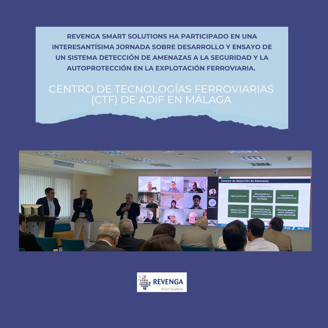 RevengaIng's tweet photo. Hemos asistido a una interesantísima Jornada sobre Desarrollo y Ensayo de un Sistema de Detección de Amenazas a la Seguridad y la Autoprotección en la Explotación Ferroviaria, en el
Centro de Tecnologías Ferroviarias de @Adif_es ADIF en Málaga.
Innovar es más que un proceso. https://t.co/KLaa6Bp3cG