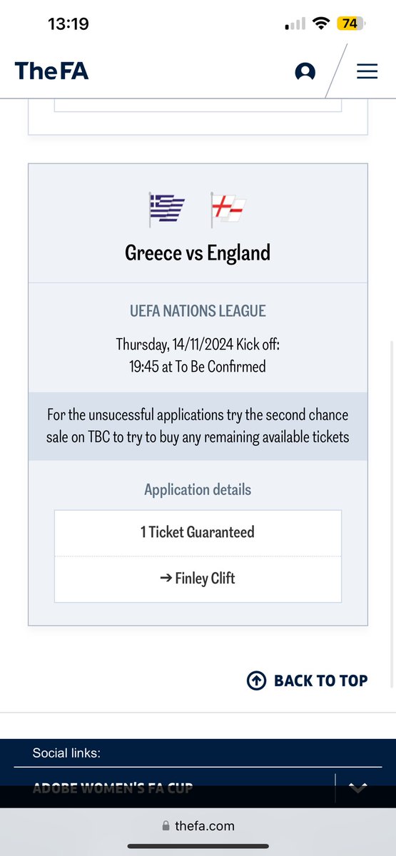 finclift's tweet photo. Greece away, £10 ticket 🤩 https://t.co/b1sGhNO0qC