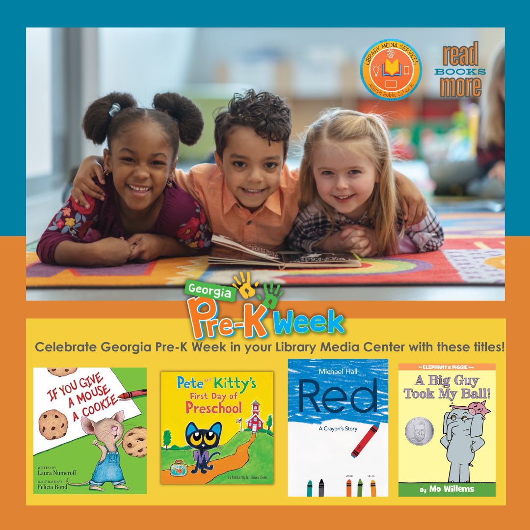 APSMediaServ's tweet photo. ๐ง๐ฝ๐ง๐ผHappy Pre-K Week @aps_OEL! Celebrate literacy and Stop by your @apsupdate Library Media Center to share a read aloud ๐with the PreK students in your life! Donโt forget to log your reading minutes on #Race2Read! https://t.co/ASsc2PZLWh