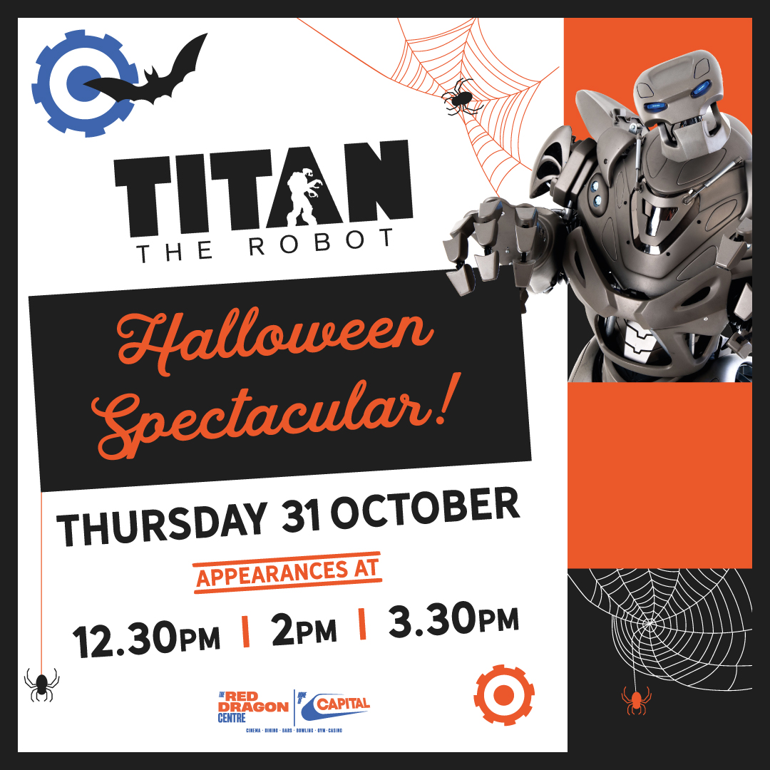 RedDragonCentre's tweet image. It&apos;s officially spooky season and we&apos;ve got a titanic treat for you this #Halloween....🎃 #TitantheRobot
