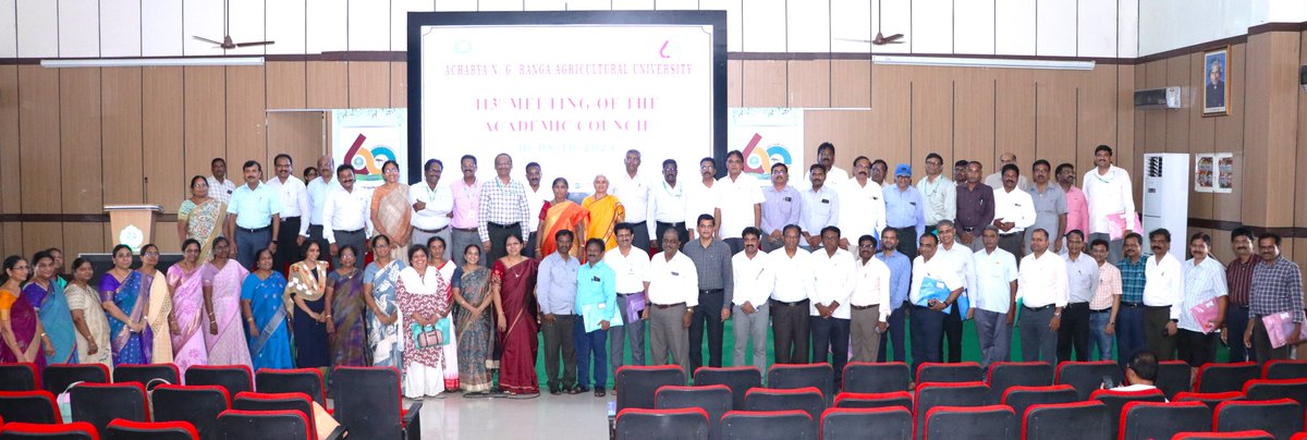 113th  Academic Council Meeting of ANGRAU held in the Presence of Hon'ble Vice Chancellor Dr. R. Sarada Jayalakshmi Devi; University officers; Academic council Members and Guests at Krishna Auditorium, Lam, Guntur on 08-10-2024.