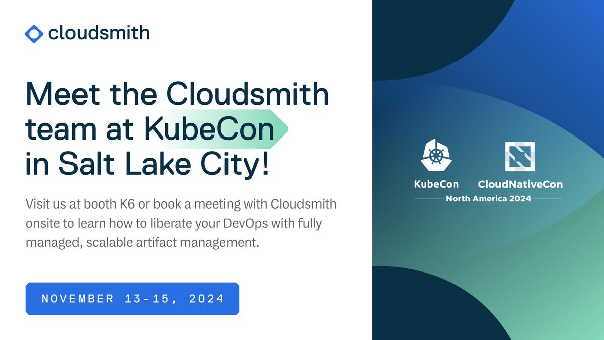 The Cloudsmith team is heading to Salt Lake City! We've got ☕ 🧢  swag, we've got 🤸‍♂️ Legos, and we've got fully managed, scalable artifact management ☁!  Check out how to catch up with us at #KubeCon here: shorturl.at/rcyOV