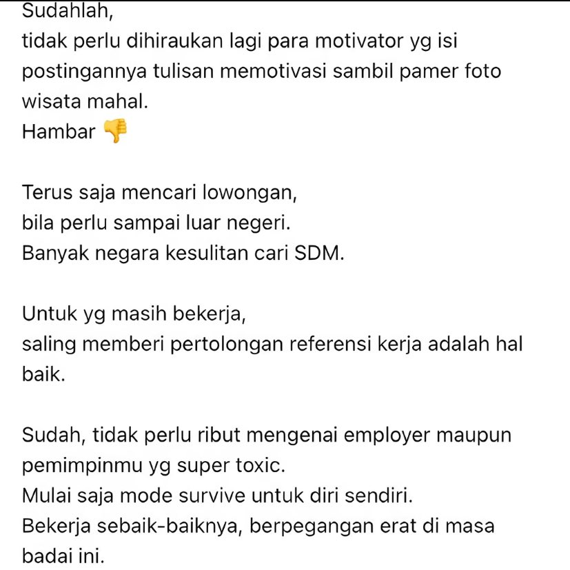 zhoezhoey's tweet photo. @worksfess Semangattt, ak yg lagi capek kerja pas scroll linkedln muncul ini jd semangat lagiii. Tenang, ada Allah💪🏻 https://t.co/rVGXZplsbc