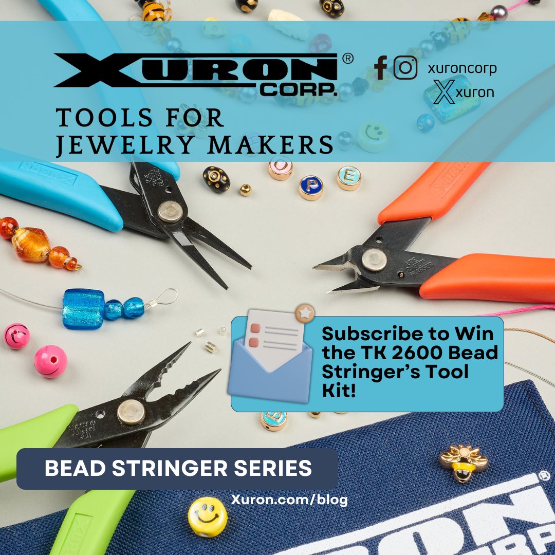 Xuron's tweet image. 👉 Join our Xuron® Jewelry Tools News community! Subscribe now for a chance to WIN the complete TK 2600 Bead Stringer&apos;s Tool Kit! 🎁✨xuron.com/blog/making-be… #Giveaway #XuronTools #JewelryMaking