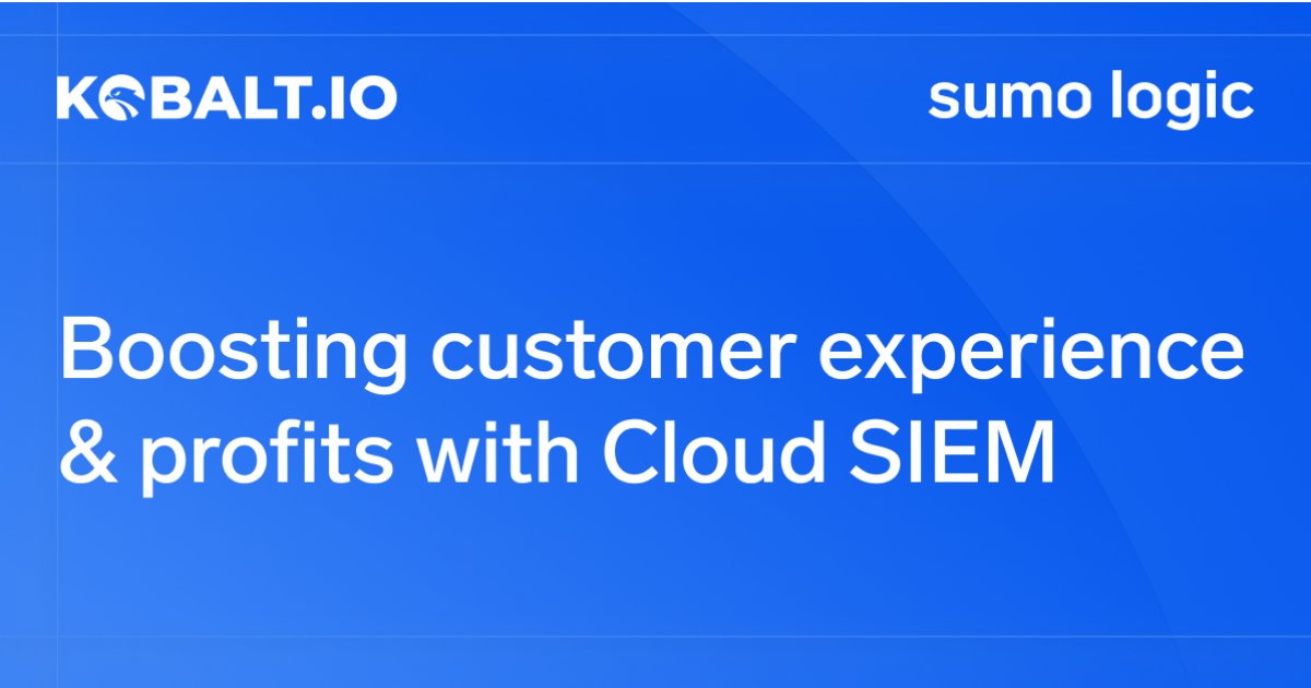 Kobalt needed to modernize its #SIEM and consolidate security tools. With Sumo Logic, they doubled customer growth without increasing security analyst headcount and became profitable in six months. Learn more! #partnerfirst 🤝

ow.ly/hGPb30sH1v4