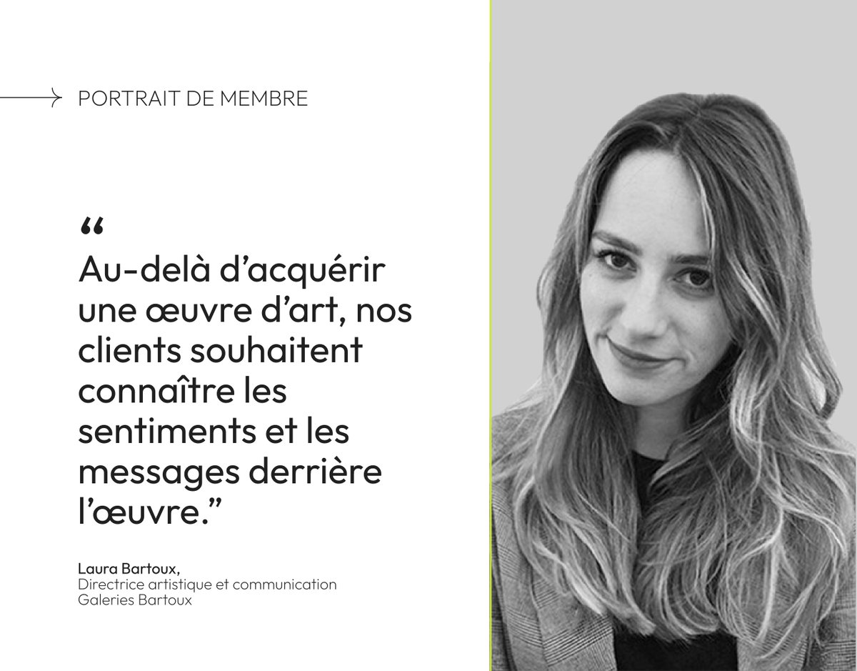 Parnasse (@parnasse) on Twitter photo Portrait d'un Membre <a href="/parnasse/">Parnasse</a> , <a href="/LauraBatx/">Laura Bartoux</a> directrice artistique et communication des <a href="/GaleriesBartoux/">Galeries Bartoux</a> , nous dévoile comment elle utilise la technologie pour révolutionner l'accès à l'art contemporain. Un parcours aussi inspirant qu'innovant.
Découvrir l'interview : Portrait d'un Membre <a href="/parnasse/">Parnasse</a> , <a href="/LauraBatx/">Laura Bartoux</a> directrice artistique et communication des <a href="/GaleriesBartoux/">Galeries Bartoux</a> , nous dévoile comment elle utilise la technologie pour révolutionner l'accès à l'art contemporain. Un parcours aussi inspirant qu'innovant.
Découvrir l'interview :
