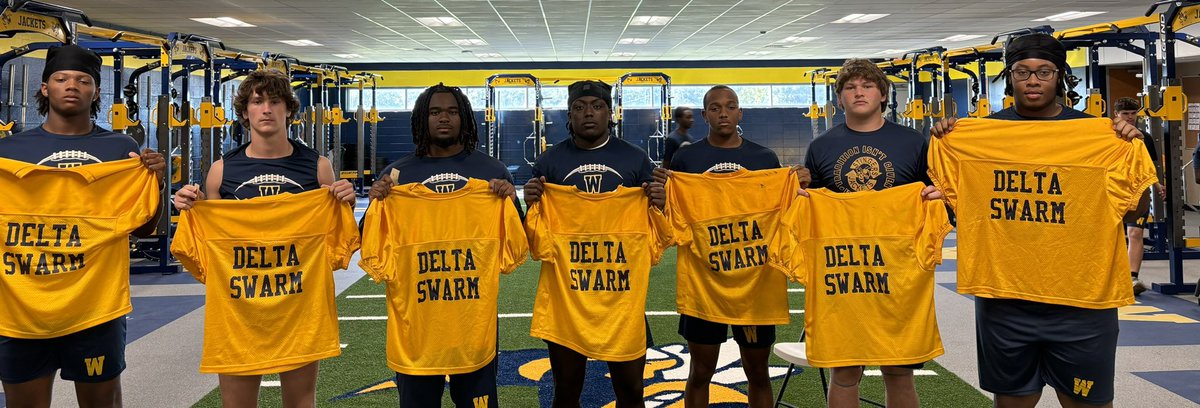 Gold Jerseys are EARNED weekly for defensive players giving championship effort. L to R - JR -Anthony Smith, JR - Corbin O’Hara, SR - Abdul Fall, JR - Christian Wren, SR - Braylan McDowell, SR - SY Marrs, SR - Corey Johnson. #FROMTHEROCKS