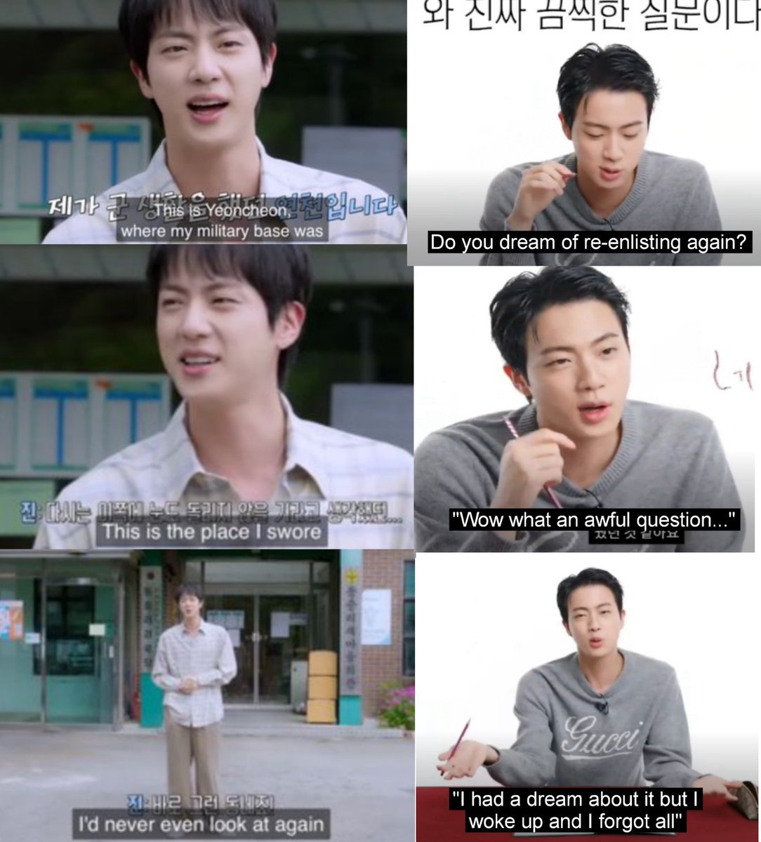 mhereonlyforbts's tweet photo. Seokjin talking about his military life, it was truly a nightmare for him and all for us 😭😭 https://t.co/A3C2WtfN8e