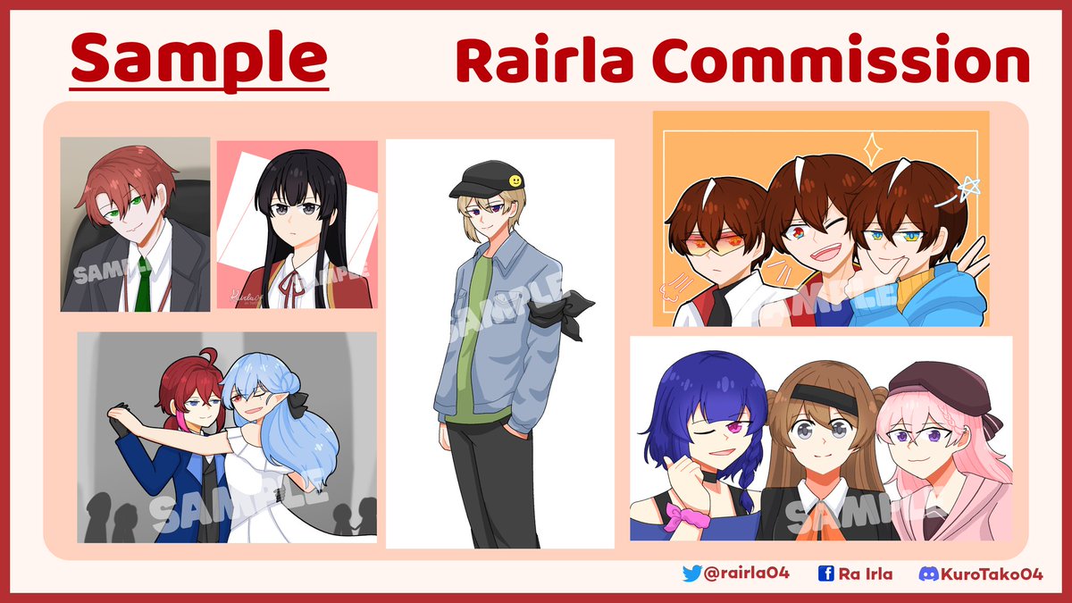 Rairla04's tweet image. [Open Commission]
Like &amp;amp; Retweet are appreciated! ✨ 

Hallo! Aku buka commission untuk lokal only 🇮🇩

Detail dan sampel tertera dibawah. Kalau tertarik atau mau tanya-tanya dulu silahkan dm/hubungi sosmedku yang tertera di gambar

Tysm!

#opencommission #commissionopen