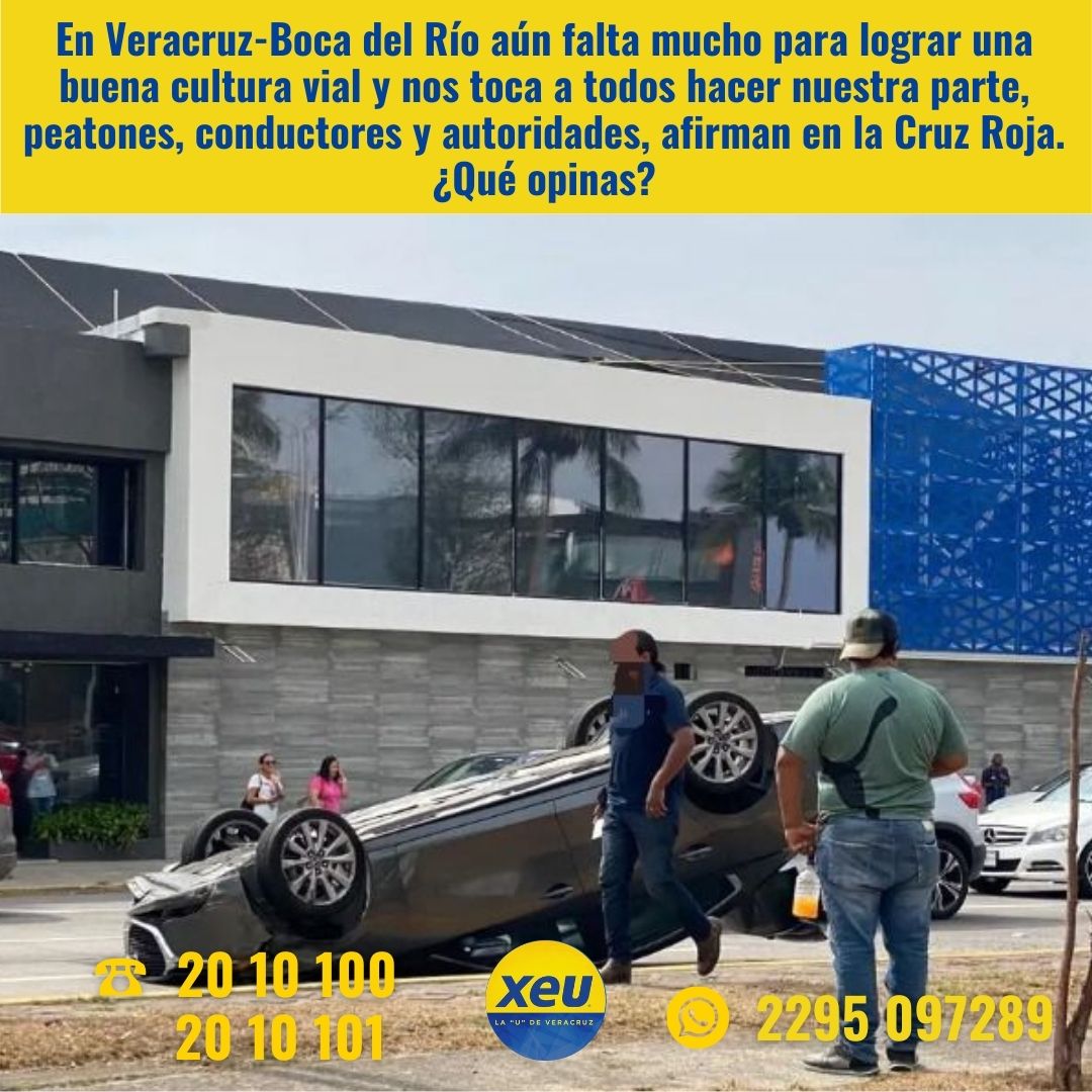xeunoticias's tweet photo. #SondeoXEU En Veracruz-Boca del Río aún falta mucho para lograr una buena cultura vial y nos toca a todos hacer nuestra parte, peatones, conductores y autoridades, afirman en la Cruz Roja. ¿Qué opinas? https://t.co/MD3ZdtU1jt