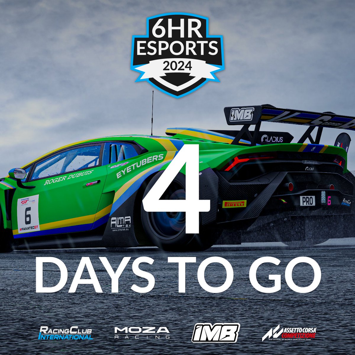 RCI_Racing's tweet image. It's almost time to do it all over again!

Just 4 days until lights out for Round 2 of the 6HR Esports Series at the @imbracewear 6HRS of Silverstone!

@rw_esports1 will look to extend their championship lead, but with changing conditions expected on race day, anything is…
