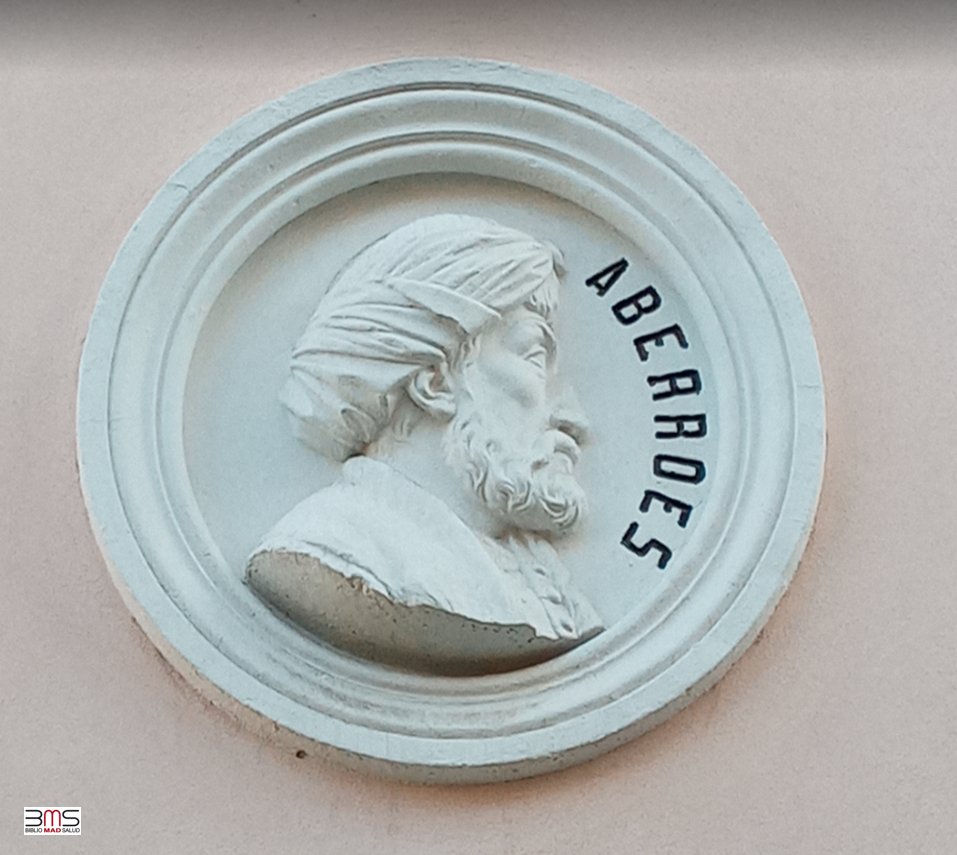 #CallejeandoBMS – MEDALLÓN DE ABERROES. ICOMEM, Madrid. Averroes (1126-1198). Médico y filósofo andalusí del siglo XII, natural de Córdoba y autor de obras como “El libro de las generalidades de medicina” bit.ly/3mM6Wle #ToponimosMedicina pin.it/4bEsiMU