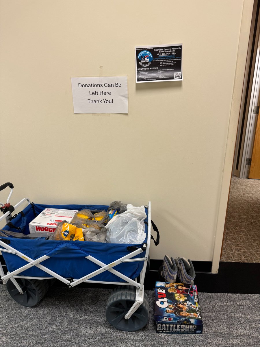 Our office hit the ground running to assist our friends in the West, connecting nonprofits, businesses, and local EMs with resources. The freshman bipartisan caucus is leading a donation drive in Raleigh.
