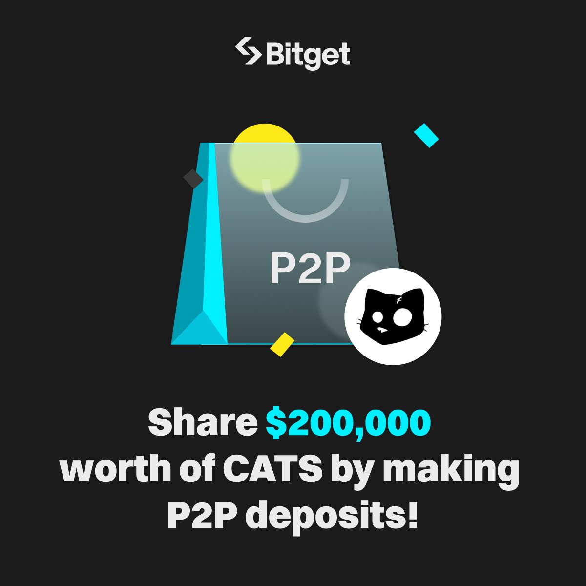 New P2P users, unlock your $CATS <a href="/Cats_telegram/">Cats</a> rewards!🐱💰

Earn up to 10 USDT worth of $CATS by making P2P deposits!

Join now: partner.bitget.com/bg/GH3164