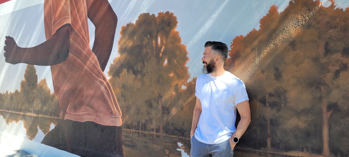 Meanwhile, in #Collinwood, a product of the Cleveland Public Art Program and recently installed on E. 140th St. as part of the streetscape, by muralist Nate Frizzell. #ChildrenPlaying #JoyAndInnocence #Frogville #Nostalgia #Nature #Murals #Sunsets #Serenity