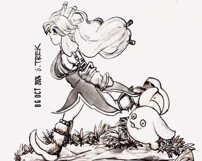 #inktober2024 

6.TREK

INK:@komono_ame 旅路 