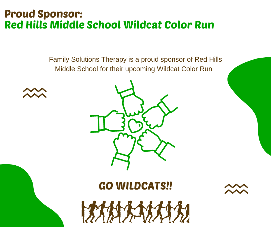 TroyLmft's tweet photo. We're cheering for the Wildcats! Family Solutions Therapy is proud to support the Red Hills Middle School Wildcat Color Run, happening this Friday, October 11th! https://t.co/lpPgMscdxV