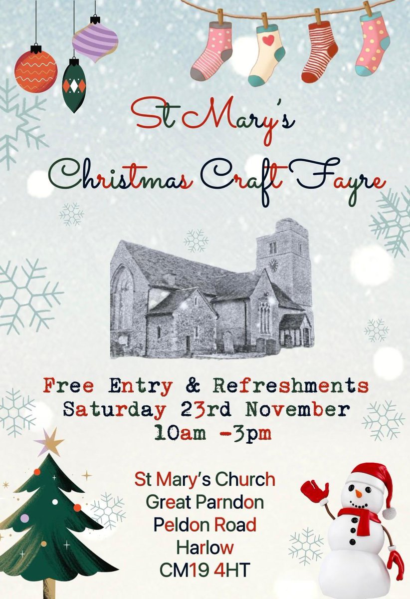 Revd Paul Bartlett (@revpaulbartlett) on Twitter photo Date for your diaries: 23 November between 10am - 3pm we are having a Christmas Craft Fayre at <a href="/StMarysHarlow/">St Mary's Harlow</a> (full details on the poster)
#crafts #Christmas2024 #ChristmasGiftIdeas #harlow Date for your diaries: 23 November between 10am - 3pm we are having a Christmas Craft Fayre at <a href="/StMarysHarlow/">St Mary's Harlow</a> (full details on the poster)
#crafts #Christmas2024 #ChristmasGiftIdeas #harlow
