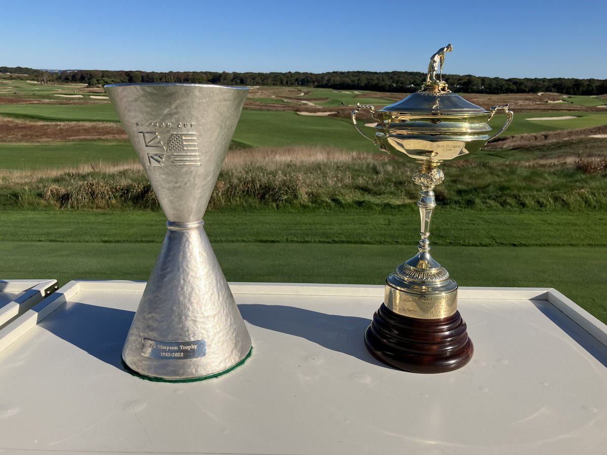 Two great trophies, side by side! #simpsoncup #rydercup