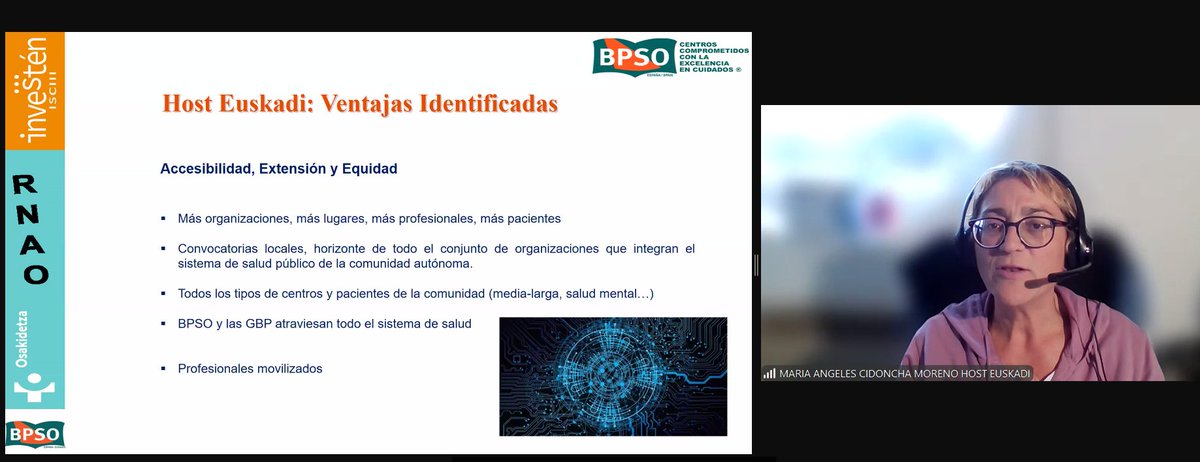 "We're optimizing records, evaluations, and the entire system. Local solutions are spreading like oil to other organizations, standardizing the system and making it more sustainable," says María Ángeles Cidoncha, from #BPSO Regional Host Osakidetza at the Iberoamerican Consortium