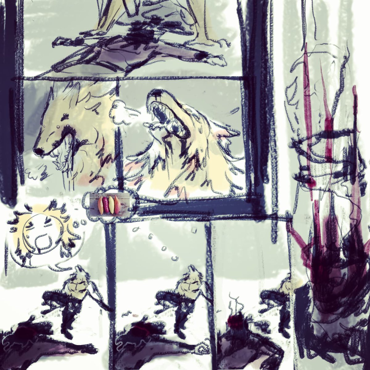shkehte's tweet photo. 2/2 crude snapshot i wish i knew sequence making better, but i got impatient 😋 rengoku is a werewolf dōma is a vampire leech/lamprey monster world #rengoku #douma #douren #kny https://t.co/MKASNP20Iz