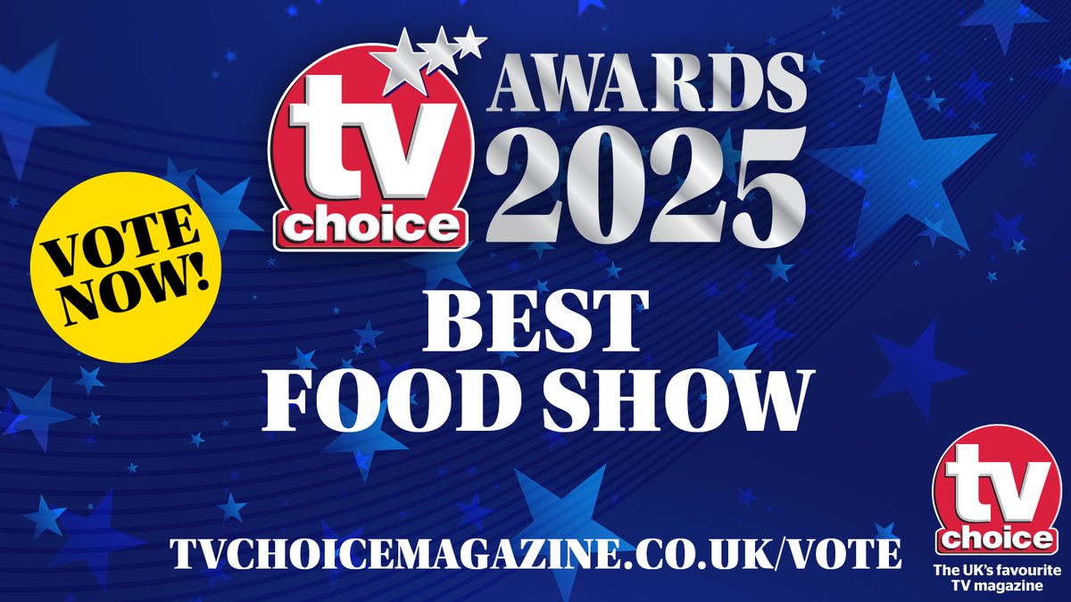 TVChoice's tweet photo. Calling All Food Lovers! Vote now in the #BestFoodShow category! From high-stakes cook-offs to comfort food classics, these shows deliver all the delicious drama you crave. Vote now - https://t.co/P2KcJ1fmQL https://t.co/8zcFS621GQ